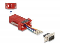Delock D-Sub 9 pin male to RJ12 female Assembly Kit red