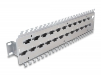 Delock 19″ Cable support rail for network cable connectors with LSA connection 24 port metal