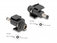 Delock Keystone Module DC 5.5 x 2.1 mm female to DC 5.5 x 2.5 mm male black