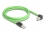 Delock RJ45 Network Cable Cat.6A plug to plug downwards angled SF/UTP suitable for drag chains PUR (TPU) 1 m green