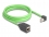 Delock RJ45 Network Extension Cable Cat.6A plug downwards angled to jack SF/UTP suitable for drag chains PUR (TPU) 2 m green