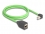 Delock RJ45 Network Extension Cable Cat.6A plug downwards angled to jack SF/UTP suitable for drag chains PUR (TPU) 1 m green