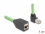 Delock RJ45 Network Extension Cable Cat.6A plug upwards angled to jack SF/UTP suitable for drag chains PUR (TPU) 1 m green