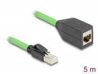 Delock RJ45 Network Extension Cable Cat.6A plug to jack SF/UTP suitable for drag chains PUR (TPU) 5 m green