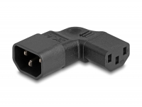 Delock Power Adapter IEC 60320 - C14 to C13, male / female, 10 A, 90° left / right angled