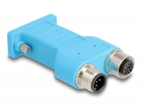 Delock D-Sub 9 female to M12 male and female 5 pin A-coded CAN bus splitter 180° blue