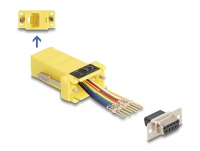 Delock D-Sub 9 pin female to RJ45 female Assembly Kit yellow