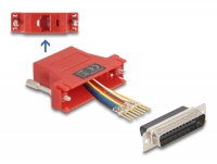 Delock D-Sub 25 pin male to RJ45 female Assembly Kit red