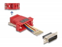 Delock D-Sub 15 pin male to RJ45 female Assembly Kit red