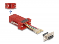 Delock D-Sub 9 pin female to RJ45 female Assembly Kit red