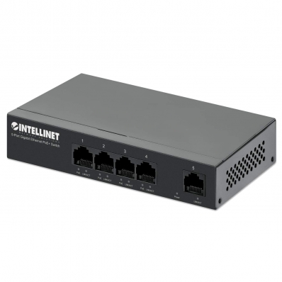 INTELLINET 5-Port Gigabit Ethernet PoE+ Switch 4x PSE PoE+