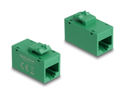 Delock Keystone Module RJ45 jack to RJ45 jack Cat.6A UTP green