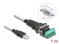 Delock Adapter USB 2.0 Type-A to 1 x Serial RS-422/485 male with 6 pin terminal block 5 V 1 m