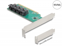 Delock PCI Express x16 Card to 4 x internal SFF-8643 NVMe - Bifurcation - Low Profile Form Factor