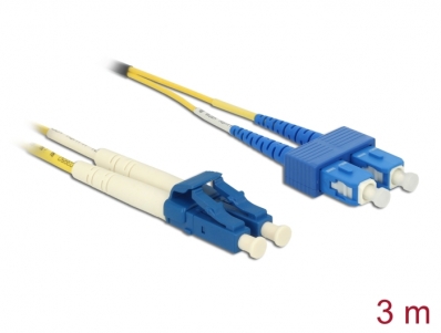 Delock Cable Optical Fibre LC Duplex to SC Duplex Singlemode OS2 3 m