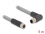 Delock M12 Cable L-coded 5 pin male right angled to female straight PUR suitable for drag chains 5 m grey