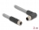 Delock M12 Cable L-coded 5 pin male right angled to female straight PUR suitable for drag chains 3 m grey