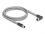 Delock M12 Cable L-coded 5 pin male straight to female right angled PUR suitable for drag chains 1 m grey