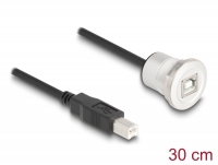 Delock USB 2.0 Type-B built-in female with cable plug 30 cm aluminium