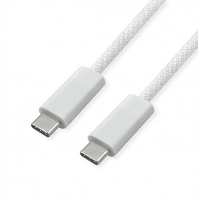 ROLINE USB4 Gen3x2 Cable, with Emark, C–C, M/M, 240W, white, 2 m