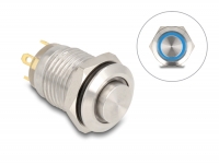 Delock Push Button for Installation 12 mm 4 x solder connection LED blue