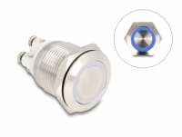 Delock Push Button for Installation 19 mm 4 x Screw Terminal LED blue