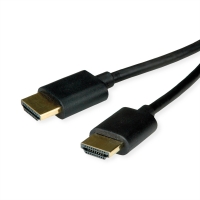 ROLINE HDMI High Speed Cable + Ethernet, Ultra Slim, M/M, black, 3 m