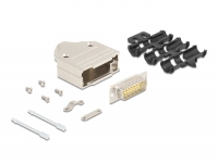 Delock Sub-D connector housing 15 pin metal including male connector and mounting material