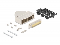 Delock Sub-D connector housing 25 pin metal including male connector and mounting material