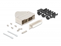 Delock Sub-D connector housing 25 pin metal including female connector and mounting material