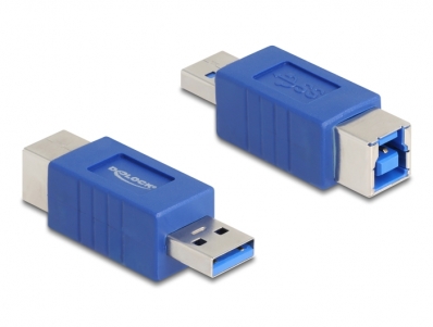 Delock USB 5 Gbps Adapter USB Type-A male to USB Type-B female (crossed)