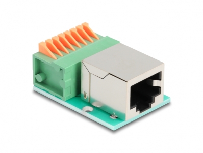 Delock RJ45 female to Terminal Block with push-button Cat.5e