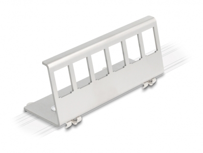 Delock Keystone Metal Mounting 6 Port for DIN rail