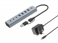 CONCEPTRONIC USB-Hub 7-Port 3.2/C->4x3.0 3xUSB-C m.Netz. gr