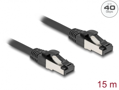 Delock RJ45 Network Cable Cat.8.1 S/FTP 15 m up to 40 Gbps black