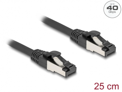 Delock RJ45 Network Cable Cat.8.1 S/FTP 0.25 m up to 40 Gbps black