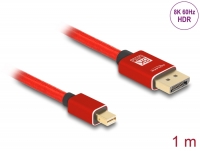 Delock Mini DisplayPort to DisplayPort cable 8K 60 Hz 1 m red metal without latch