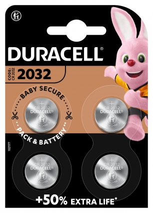 Duracell Batterie Knopfzelle CR2032 3.0V Lithium 4St.