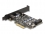 Delock PCI Express x4 Card to 2 x external USB Type-C™ + 1 x internal USB 10 Gbps Type-E Key A and 1 x 19 pin USB pin header mal