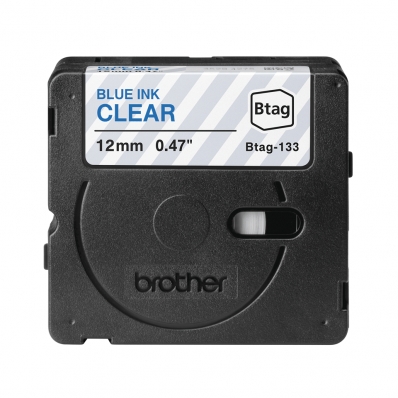 Schriftband Brother 12mmx4m blau/transparent BTAG-133