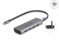 Delock USB 10 Gbps 4 Port USB Type-A Hub with USB Type-C™ connector and additional power port