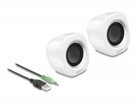 Delock Mini Stereo PC Speaker with 3.5 mm stereo jack male and USB powered white