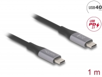 Delock USB 40 Gbps Cable USB Type-C™ male to male PD 3.1 240 W E-Marker 1 m grey metal