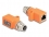 Delock M12 Adapter A-coded 8 pin female to RJ45 jack Cat.5e with mounting hole straight orange