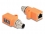 Delock M12 Adapter A-coded 8 pin male to RJ45 jack Cat.5e with mounting hole straight orange