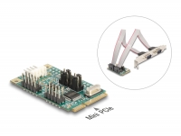 Delock Mini PCIe I/O PCIe full size 2 x Serial RS-232 with voltage supply 5 V / 12 V