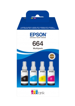 Tintenbehälter Epson 664 4er-Pack black + color T6646