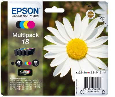 Patrone Epson 18 4er-Pack black + color T1806