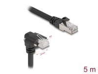 Delock GigE Kamera Cable RJ45 plug 90° angled with screws to RJ45 plug Cat.6 S/FTP 5 m black