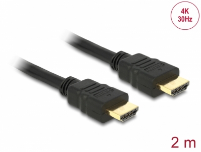 Delock Cable High Speed HDMI with Ethernet – HDMI A male > HDMI A male 4K 2.0 m